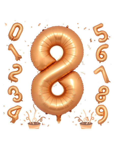 Globo de Número 8 Naranja Isndare 101,6 cm para Fiestas