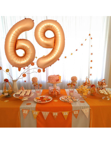 Globo de Número 8 Naranja Isndare 101,6 cm para Fiestas