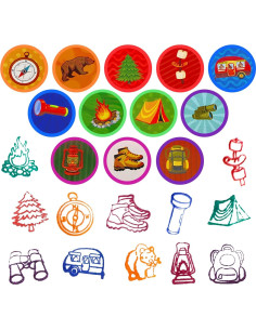 Sellos de Camping Cinrobiye 24 Pcs para Niños y Niñas 2