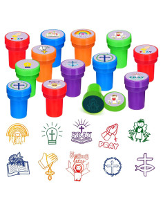 24 Sellos Cristianos Cinrobiye para Manualidades y Fiestas