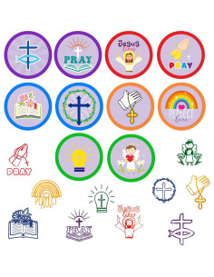 24 Sellos Cristianos Cinrobiye para Manualidades y Fiestas 2
