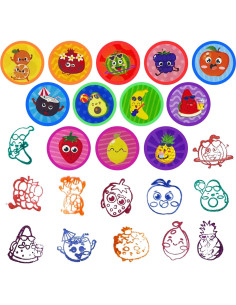 Sellos de Fiesta de Frutas Cinrobiye 24 Pcs Tutti Frutti 2
