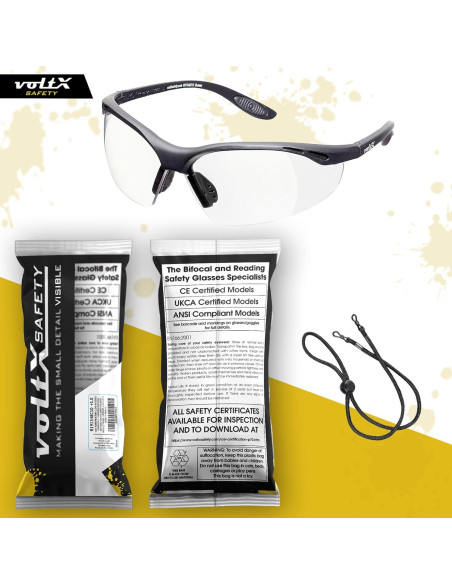 Gafas de Seguridad VoltX Constructor +1.0 Dioptría Claras UV400