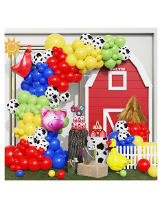 Kit de Arco de Globos de Animales de Granja UAEYW 138 Piezas
