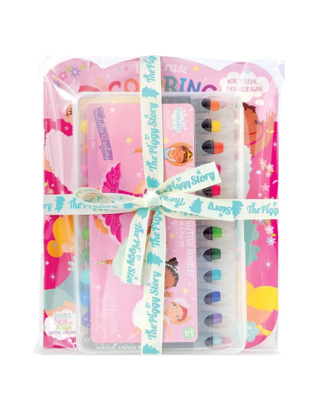 Juego de Colores Borrables La Historia del Cerdito 12 Crayones