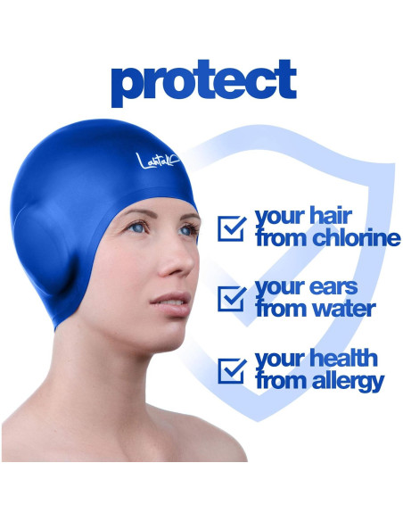 Gorro de Natación 3D Lahtak Azul Bluebonnet Silicona Impermeable Gorro de Natación 3D Lahtak Azul Bluebonnet Silicona Impermeable