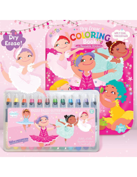 Juego de Colores Borrables La Historia del Cerdito 12 Crayones