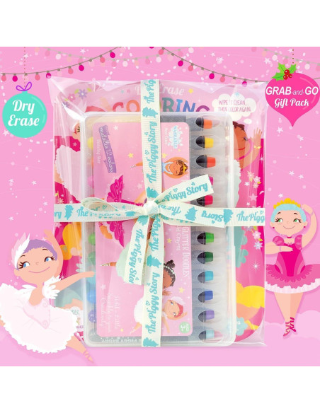 Juego de Colores Borrables La Historia del Cerdito 12 Crayones