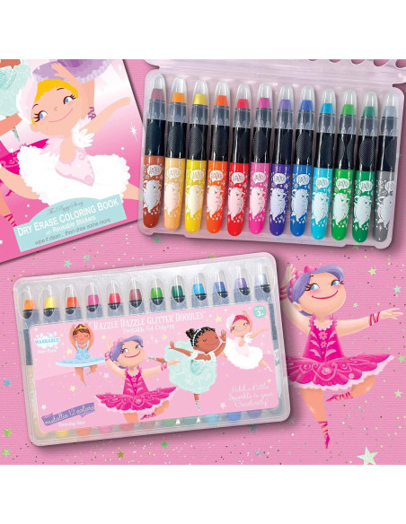 Juego de Colores Borrables La Historia del Cerdito 12 Crayones