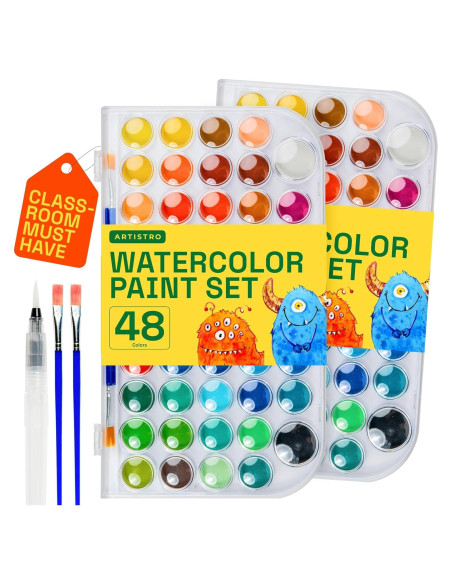 Set de Pintura Acuarela ARTISTRO 48 Colores + Pinceles