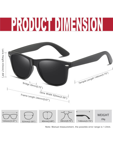 Gafas de sol polarizadas KANASTAL cuadradas UV400 unisex