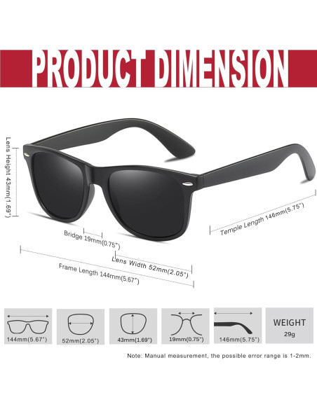 Gafas de sol polarizadas KANASTAL cuadradas UV400 unisex