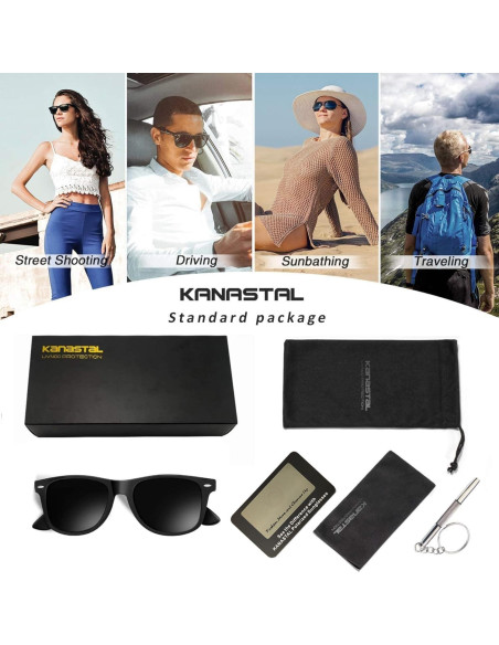 Gafas de sol polarizadas KANASTAL cuadradas UV400 unisex