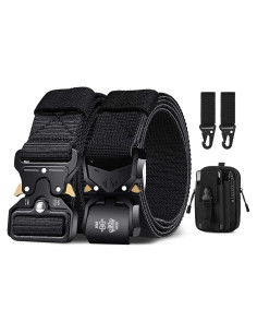 Cinturón Táctico BESTKEE 2pack Nylon Negro 3,81 cm