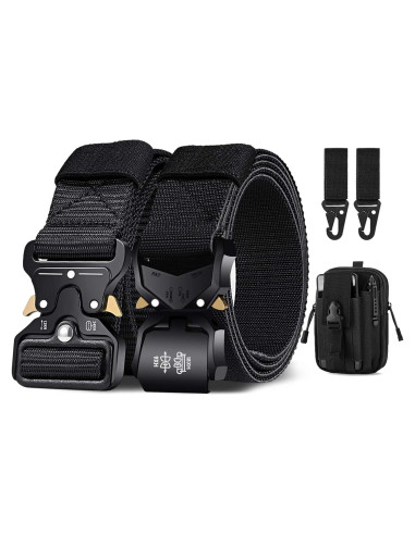 Cinturón Táctico BESTKEE 2pack Nylon Negro 3,81 cm