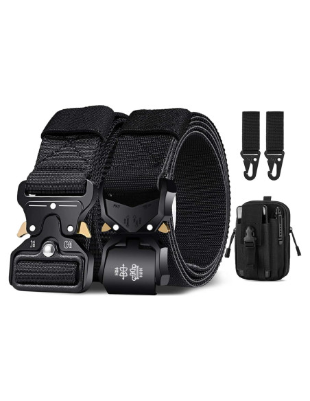 Cinturón Táctico BESTKEE 2pack Nylon Negro 3,81 cm