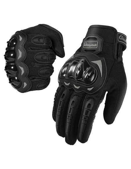 Guantes de Motocicleta BIHAIZG Táctiles para Adultos - Negro