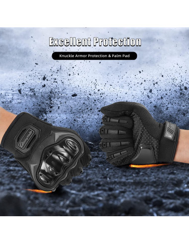Guantes de Motocicleta BIHAIZG Táctiles para Adultos - Negro