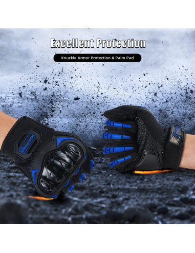 Guantes de Motocicleta BIHAIZG XX-Large Azul Táctiles