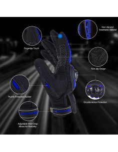 Guantes de Motocicleta BIHAIZG X-Large Azul Táctiles 2