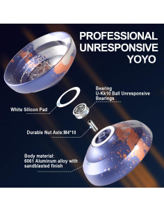 Yoyo Profesional JOLESHARE T3 Metálico + 5 Cuerdas + Guante 2