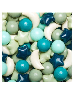 Bolas de Piscina GOGOSO 100pcs Estrellas y Lunas Verde