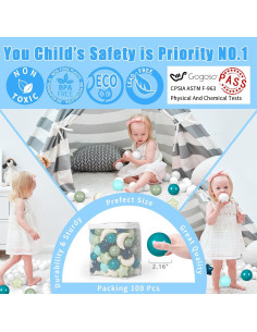 Bolas de Piscina GOGOSO 100pcs Estrellas y Lunas Verde 2