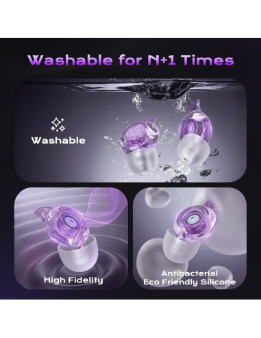 Tapones para oídos Yawsoy alta fidelidad 2 pares NRR 22-24dB