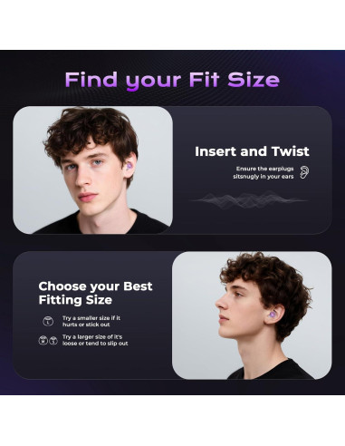 Tapones para oídos Yawsoy alta fidelidad 2 pares NRR 22-24dB