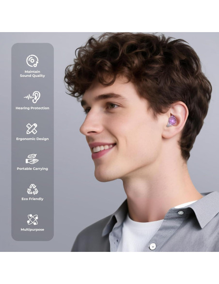 Tapones para oídos Yawsoy alta fidelidad 2 pares NRR 22-24dB