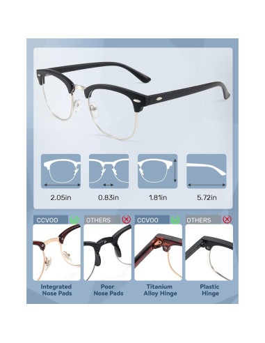 Gafas de Lectura CCVOO 3 Paquetes UV400 Retro Unisex