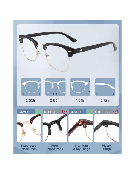 Gafas de Lectura CCVOO 3 Paquetes UV400 Retro Unisex
