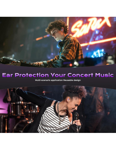 Tapones para oídos Yawsoy alta fidelidad 2 pares NRR 22-24dB