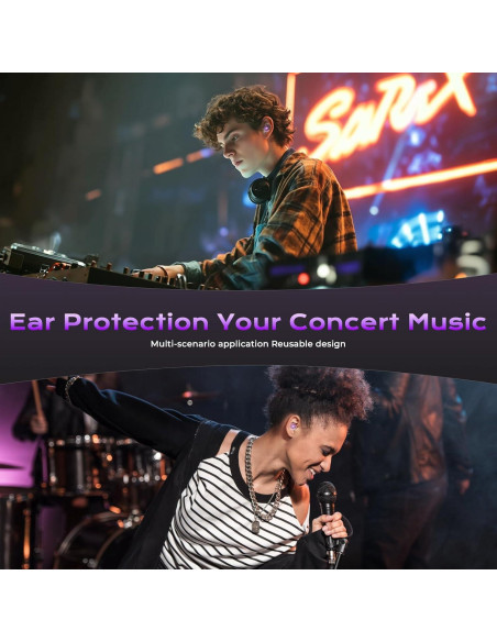 Tapones para oídos Yawsoy alta fidelidad 2 pares NRR 22-24dB