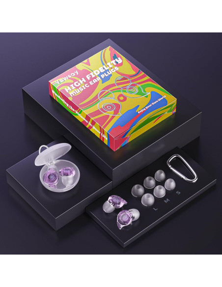 Tapones para oídos Yawsoy alta fidelidad 2 pares NRR 22-24dB