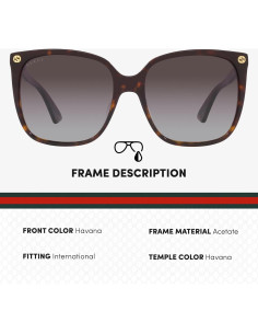 Gafas de Sol Gucci GG 0022S Cuadradas para Mujer 57mm 2