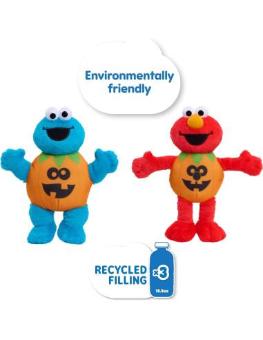 Peluches Halloween Calle Sésamo Elmo y Monstruo 2-Pack