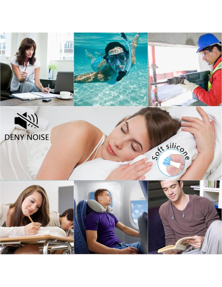 Tapones para oídos Dealsboom BD12036 4 pares silicona suave