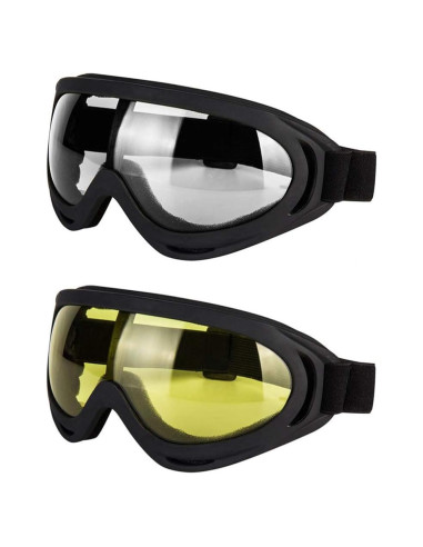 Gafas de Motocicleta LJDJ con Lentes Amarillos UV400