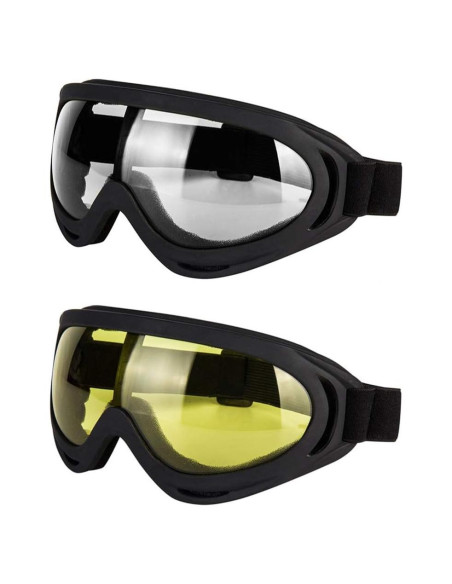 Gafas de Motocicleta LJDJ con Lentes Amarillos UV400