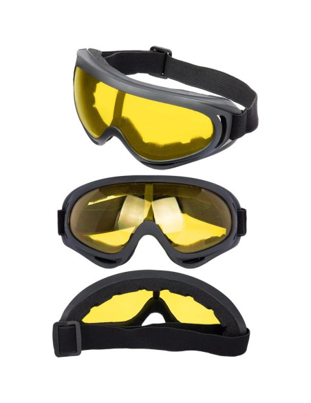 Gafas de Motocicleta LJDJ con Lentes Amarillos UV400