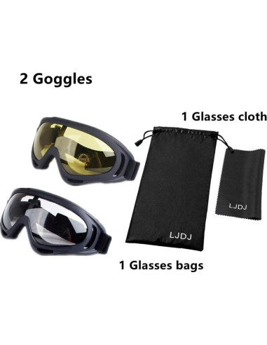 Gafas de Motocicleta LJDJ con Lentes Amarillos UV400