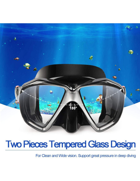 Máscara de Buceo EXP VISION EX-2700 Antivaho 180 para Adultos