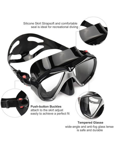 Máscara de Buceo EXP VISION EX-2700 Antivaho 180 para Adultos