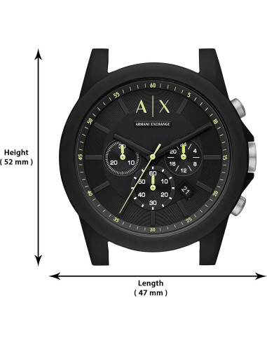 Reloj Cronógrafo Armani Exchange AX1344 44mm Silicona Negra