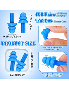 Tapones para Oídos TrelaCo 100 Pares Silicona Reutilizables 2