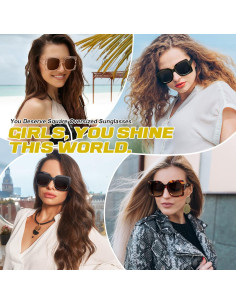 Gafas de Sol GQUEEN Cuadradas UV400 para Mujeres Retro 2