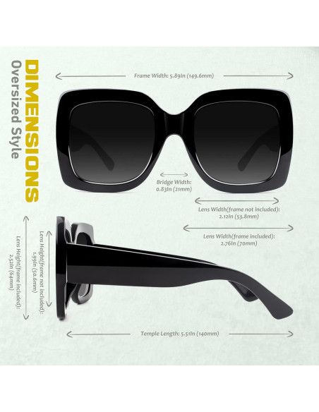 Gafas de Sol GQUEEN Cuadradas UV400 para Mujeres Retro