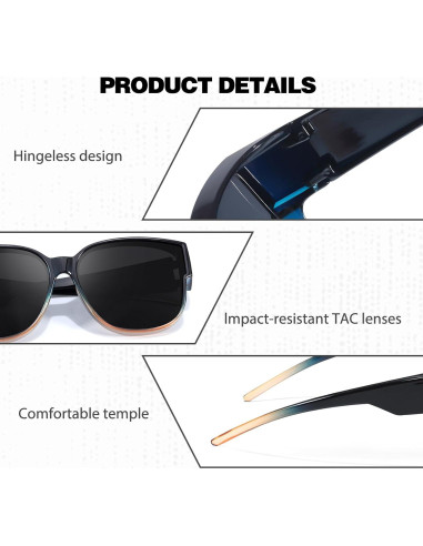 Gafas de sol polarizadas Myiaur para usar sobre gafas UV400