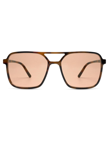 Gafas de sol aviador SojoS SJ2327 UV400 unisex carey marrón